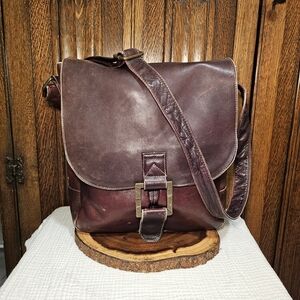 Vintage Leather Messenger Bag for Men